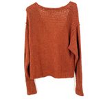 Free People  Coco Pullover V-Neck Long Sleeve Cross Knit Sweater in Terracotta Photo 4