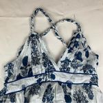 Ro's Garden size large tiered maxi dress white blue floral guest new anthropolog Photo 10