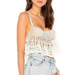 Free People  NWT | Free Bird Crochet Crop Tank | M Photo 0