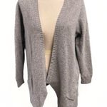 Eileen Fisher Gray Sweater Open Cardigan Size XL Wool Blend Pockets Minimalist Photo 0
