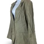 Vintage International Scene Linen Blazer Green Size 8 Photo 1