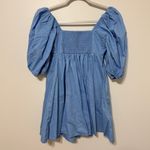 Abercrombie & Fitch  Emerson Poplin Mini Dress Size XS P Puff Sleeve Powder Blue Photo 7