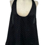 Free People Intimately Black Satin Gold Stud Polka Dot Tank Top Size Large Photo 0