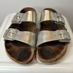 Birkenstock  Arizona Silver Leather Photo 0