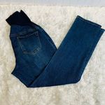 Indigo Blue  Over Belly Maternity Dark Jeans Straight Leg P XL Photo 1