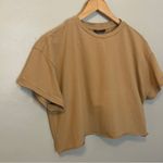 SheIn Oversize Polina Crop Cropped Crewneck T-Shirt Brown Medium Photo 2