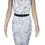 Cameo  rose drawing print strapless dress Photo 0