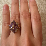 Elegant Purple and Gold Floral Ring Photo 3