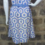 ANNABELLA Dress Geometric Shape Short Sleeve Woman's Size Large Blue White Photo 8