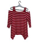 C. Oliver Striped Cold Shoulder Red White Stretch women's‎ shirt M Size M Photo 1
