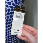 Donna Ricco NEW! 100% Silk Ruffled Dress Blue White Women’s 6P Photo 10