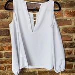 Cooper and Ella  Gray Cold Shoulder Strappy Keyhole Leslie Blouse Womens Size Small Photo 5