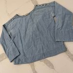 Madewell Convertible Cold Shoulder Chambray Blouse Women's XXS Blue Denim Preppy Photo 1