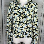 ASOS (Monki) Cropped Button Down Blouse Black/Multi Floral Print-XS Photo 0