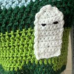 Handmade  Crochet Crop Top Ghost Autumn Fall Halloween OOAK XS Photo 4