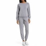 LIVE LOVE LOUNGE Light Gray Crew Neck Soft Loungewear Sweatshirt Size Medium Photo 1
