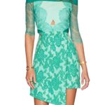 Three Floor  Lace Is More Dress Jungle Celadon Nylon Blend Exposed Zipper Sz 6 Photo 0