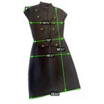 Yves Saint Laurent Black Military Style Sleeveless Dress Gold Buttons Size S Photo 2