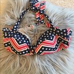 Catalina Bikini Swimsuit Top Americana Stars Stripes Red White Blue Womens Small Photo 0