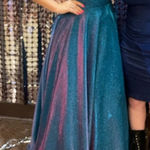 Blue/pink glitter iridescent prom dress Blue Size XS Photo 0
