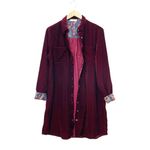 Natural Life Rocky Velvet Shirt Dress Size Medium Cranberry Burgundy Long Sleeve Photo 2