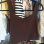 Cute scrunched top slit sides Brown Photo 0