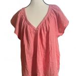 Old Navy Top Sz 2XL Flutter-Sleeve V-Neck Swing Blouse Crinkle Cotton Feminine Photo 3