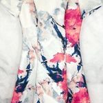 DKNY Floral High Neck Scuba Fit & Flare Short Sleeved Knee Length Midi Dress 2 Photo 0