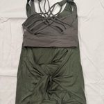 Lululemon tank top with built in cross strap sports bra. Forest green small Photo 1