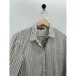 Kobi Halperin Button Down Shirt Women Small Black White Striped Collar Flare Photo 4