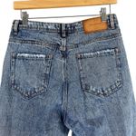 ZARA Distressed Jeans Womens 6 Medium Wash High Rise Straight Leg Streetwear Photo 4