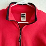 The North Face Women Quarter Zip Red Black Fleece Pullover Sweater Size Medium Photo 2