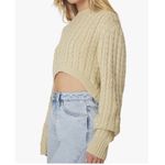 We Wore What DANIELLE BERNSTEIN  Cable Knit Tan Cropped Sweater Photo 6
