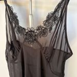 Sheer Sexy Black Lingerie Slip Dress Lace Floral Babydoll Strappy Mini Romantic Size M Photo 1