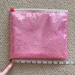 Glossier Bubble Pink Zipper Cosmetic Bag Pouch Slide Closure Like New 10.5” x 9” Photo 3