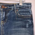 Old Navy  blue denim embroidered mini pencil jean skirt Photo 2