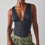 Free People We Are Hah Cut To The Chase Bodysuit Swimsuit Black size Medium Photo 0