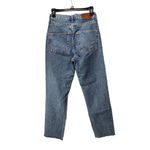 ZARA  The Slim Straight In‎ Bave Blue Women’s Jeans Size 4 High Waisted Raw Hem Photo 2