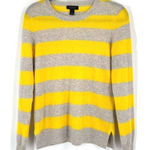 Saks 5th Avenue Saks Fifth‎ Avenue Women's Striped Cashmere Pullover Sweater Gray Yellow Small Photo 0