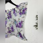 Elan  Rayon Blend Bohemian Purple and White Floral Blouse Size Small l. Photo 2