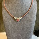 Handmade Pink Sparkle Pendant White Fresh Water Pearl Choker Set / Vintage Ring Photo 1