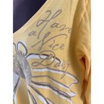 Life is Good Shirt Size XL Yellow Have a Nice Daisy Graphic Tee Soft 3/4 Sleeve Photo 1