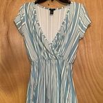 Francesca's Collections Blue and White Striped Romper Photo 0
