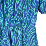 NWT Rhode Pia Mini Dress in Green and Blue Electric Moire Print, Size 0 Photo 13