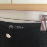 ZARA TWEED MINI SKIRT Womens S Black Rhinestone Button Preppy Classic Photo 1