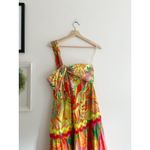 Farm Rio  One Shoulder Yellow Multi Tiered Maxi Dress Size Large Photo 4