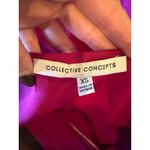 Collective Concepts Shirt Women XS Pink Balloon Sleeve V Neck Lace Detail Blouse Photo 7