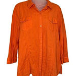 Sag Harbor  Orange Button Down Collared Top Size XL Photo 0