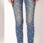 Free People floral cropped medium wash ankle skinny jeans Photo 3