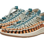 Keen NEW Uneek Woven Sneakers In Sea Moss/Tangerine Colorway Size 9.5 Photo 0